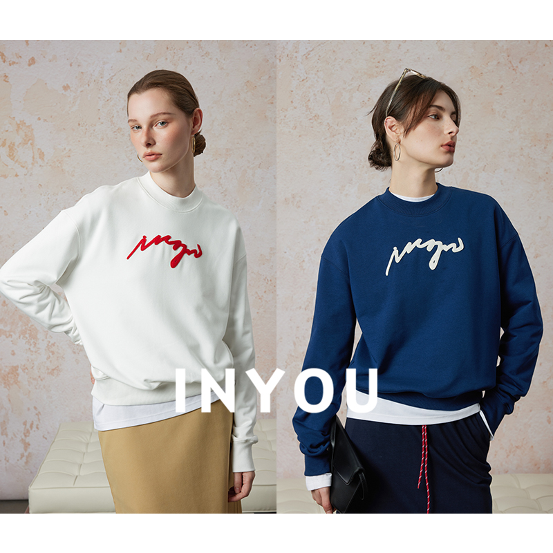 因由圆领廓形多色空气感套头轻生活卫衣女