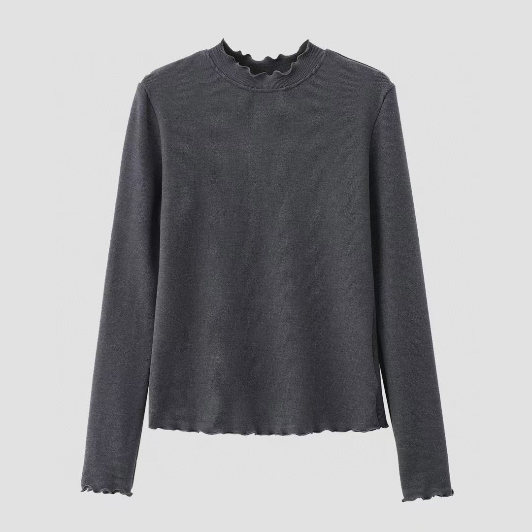 高品质真德绒系列-云朵木耳边保暖上衣330g不起球无静电自发热070