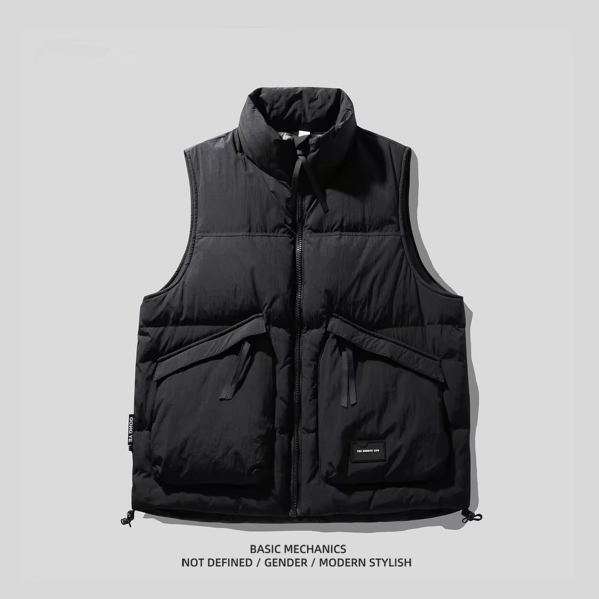 白鸭绒马甲男款秋冬季新款休闲保暖背心男士马夹坎肩工装拉链口袋