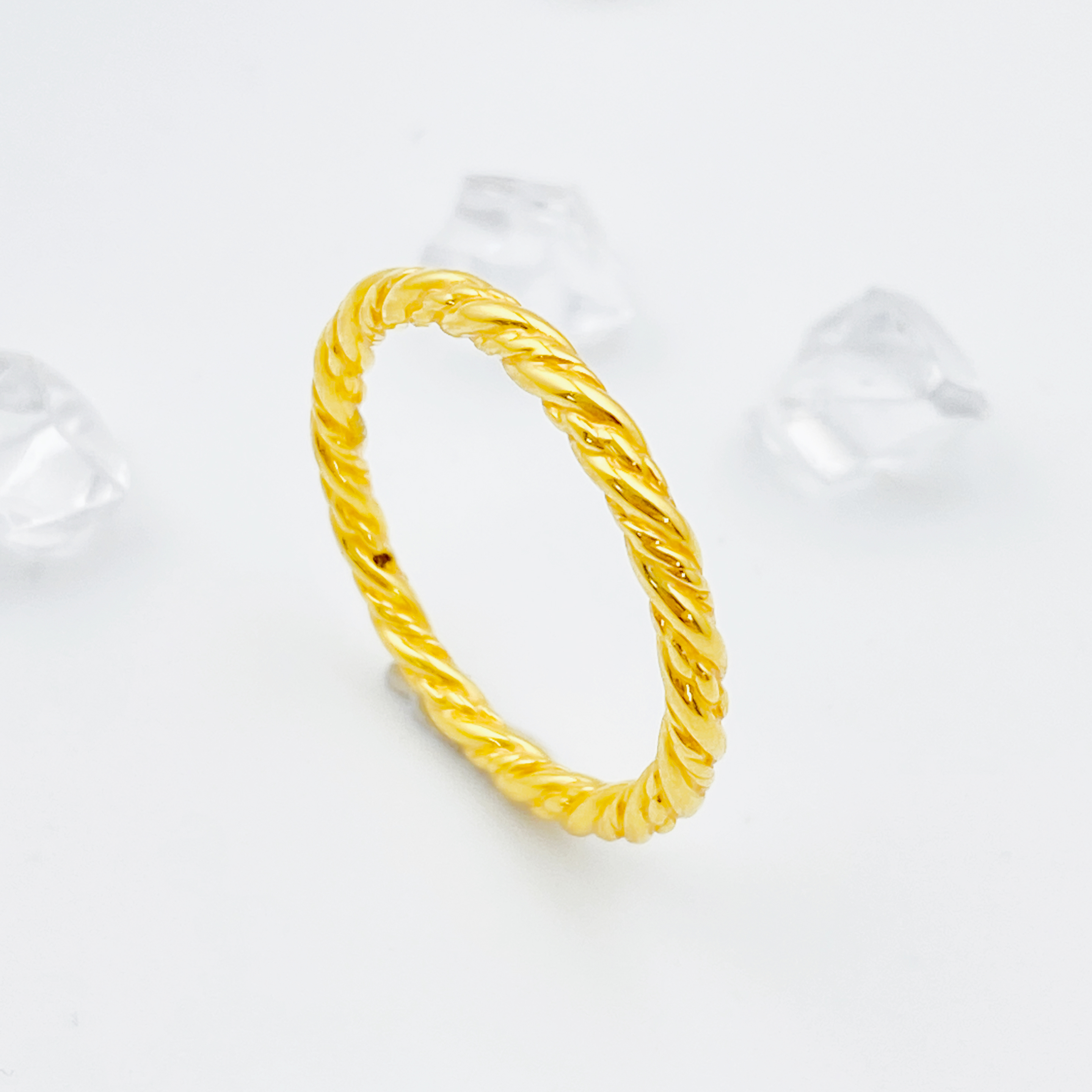 【国潮宠粉】足金999 麻花戒指两戴款