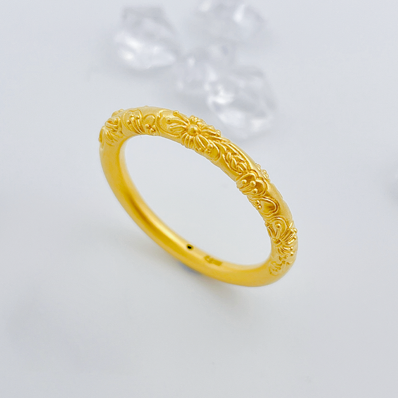 【飘飘严选】足金999 古法樱花戒指1.12 19#