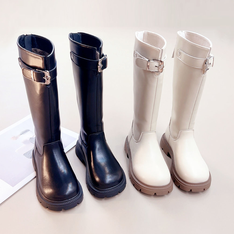 杰西可9128女童靴子童鞋2025秋冬季新款儿童高筒靴长靴加绒单靴