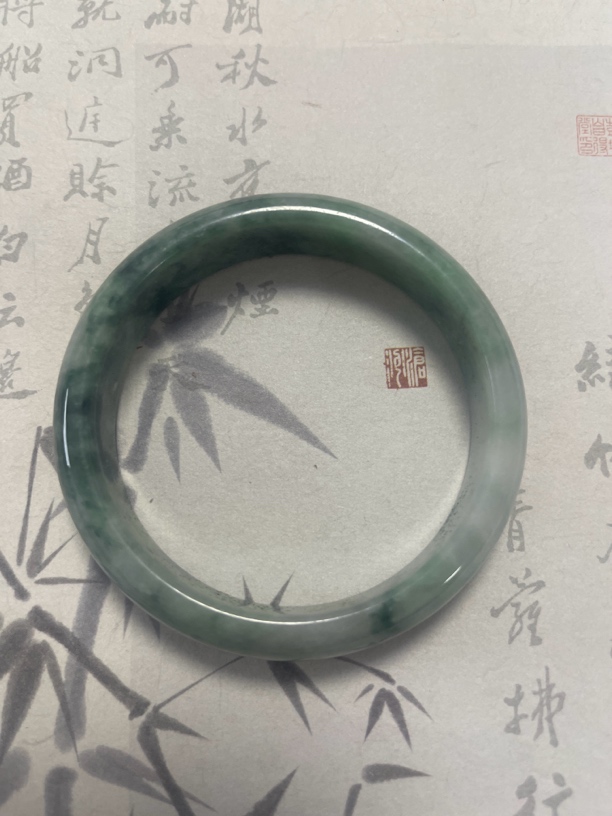 W231缅甸飘花翡翠手镯