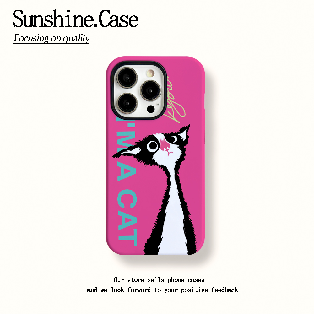 菲林二合一适用苹果华为vivo小米oppo手机壳歪头猫猫15PRO/14/13