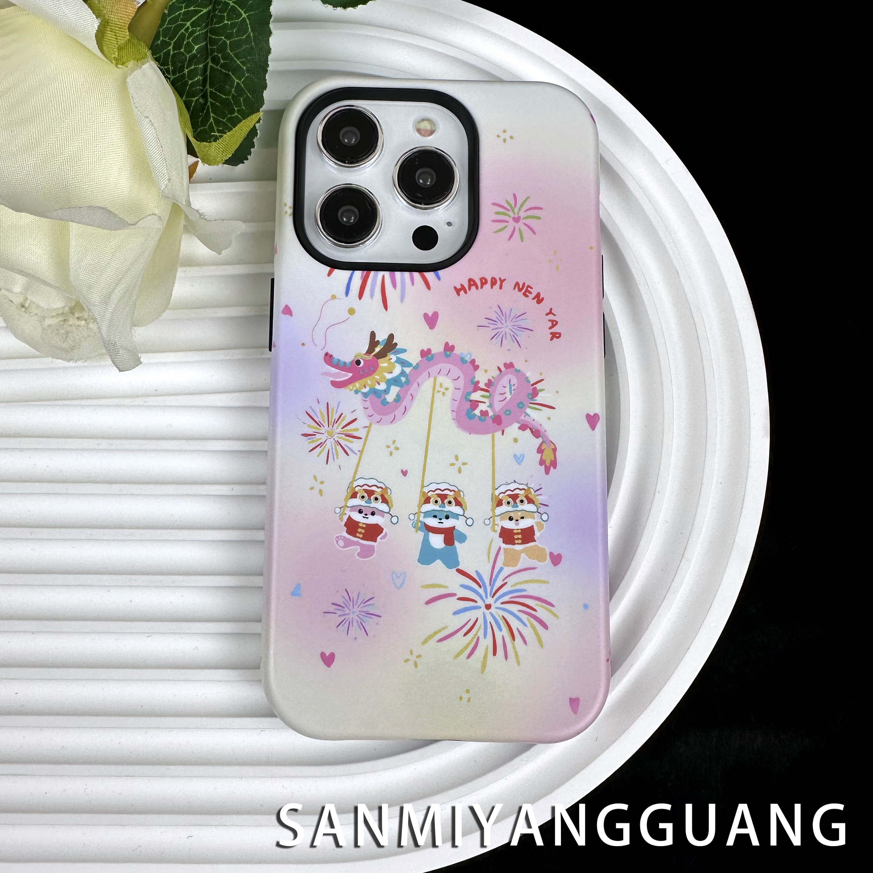 【高货菲林二合一】适用苹果手机壳新年舞龙15PROMAX/iphone14/13