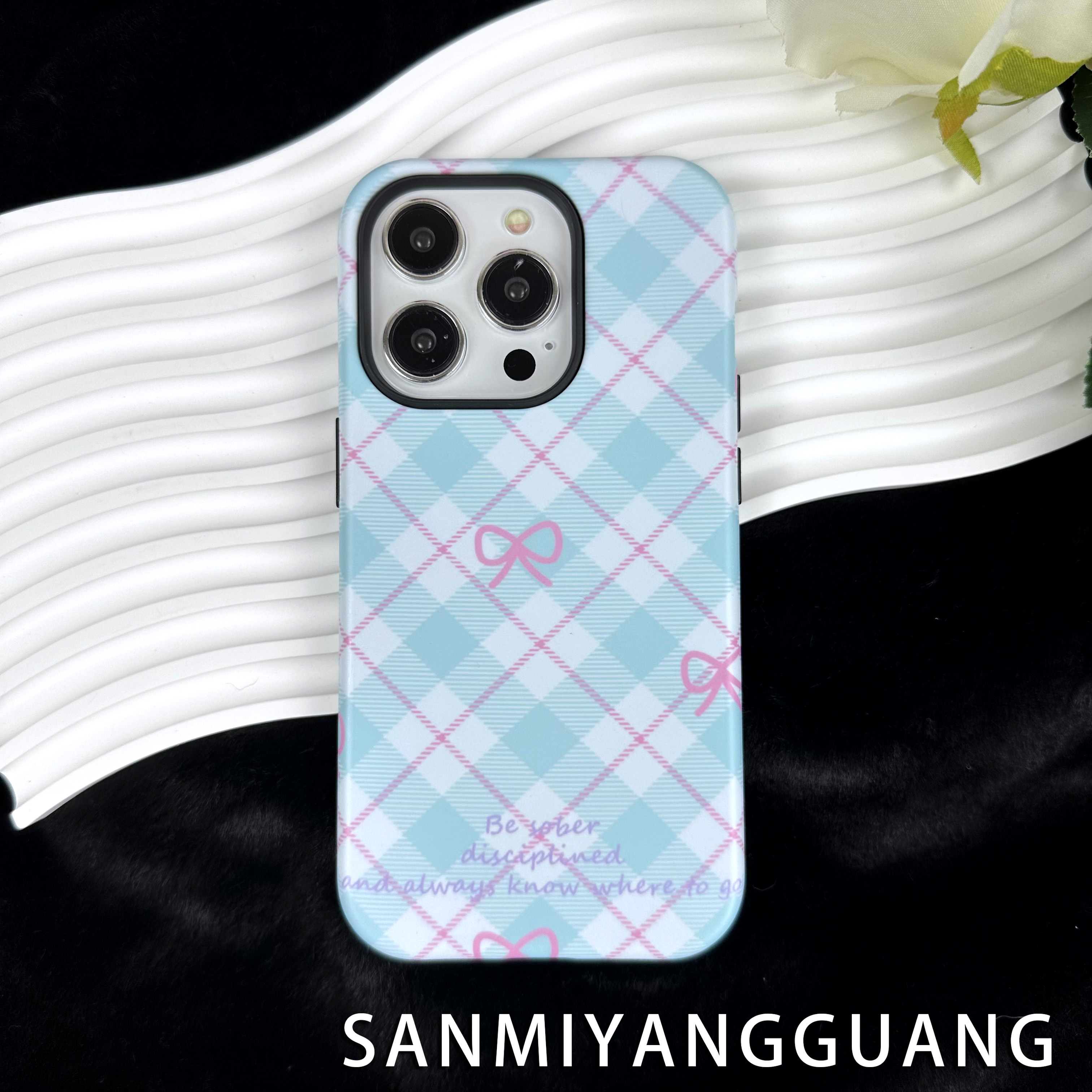 【高货菲林二合一】适用苹果手机壳粉色蝴蝶结15PROMAX/iphone14/13