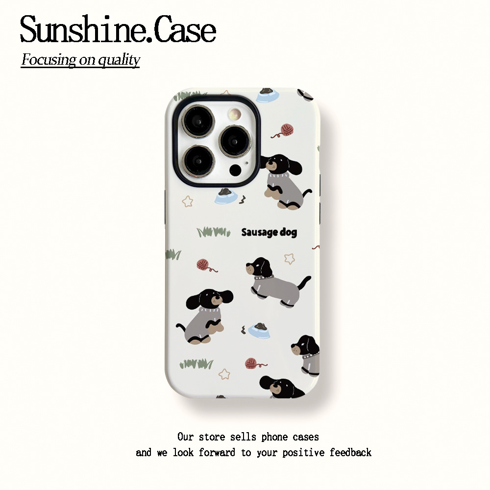 菲林二合一适用苹果华为vivo小米oppo手机壳腊肠狗15PRO