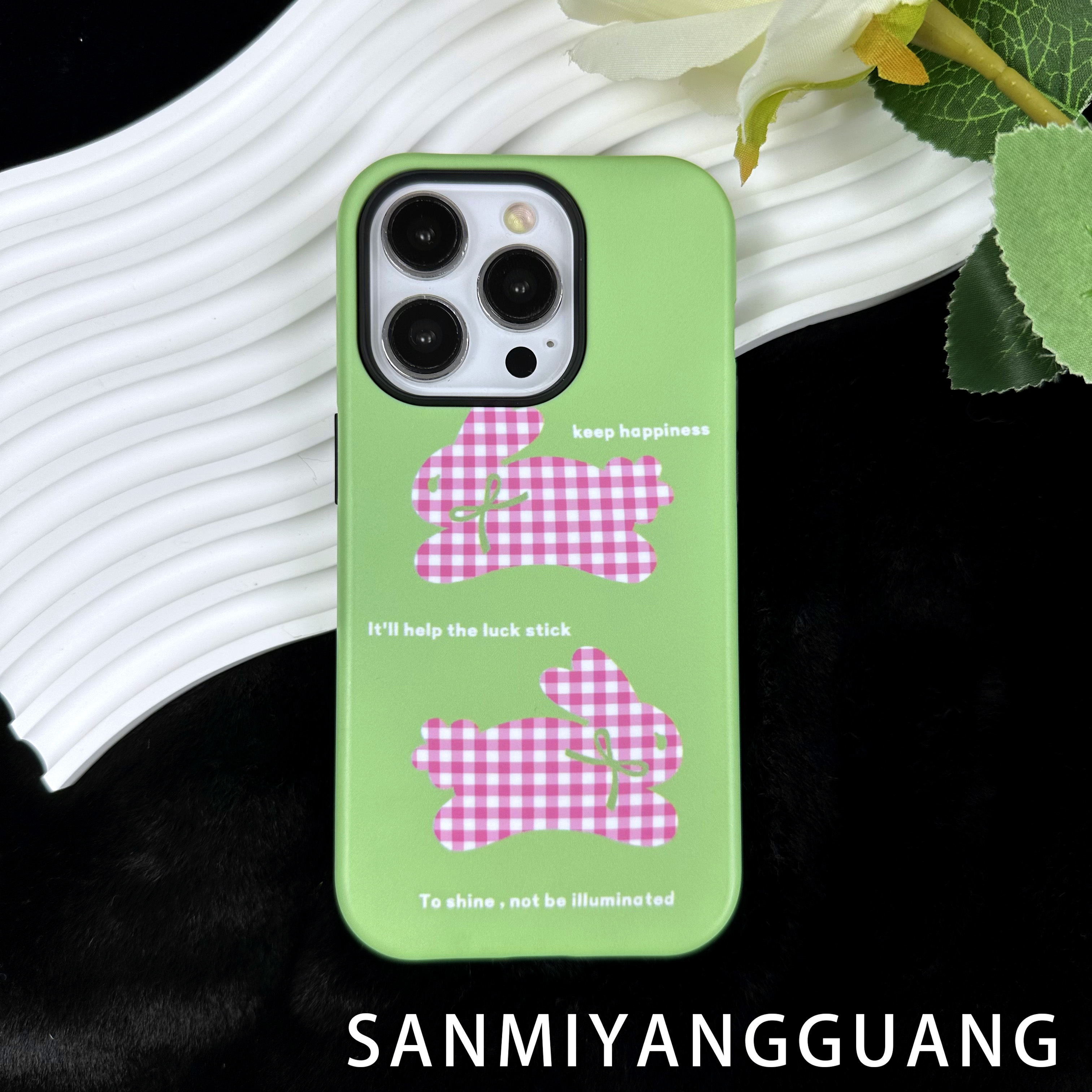 【高货菲林二合一】适用苹果手机壳粉绿兔兔15PROMAX/iphone14/13