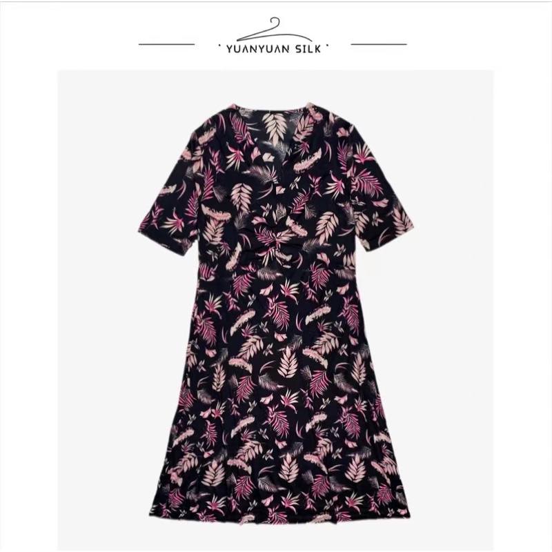 A 100%桑蚕丝夏季新品时尚舒适轻奢百搭透气女装连衣裙3460-2