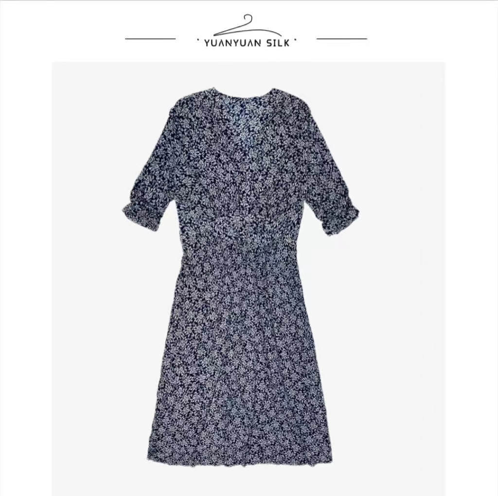 C 100%桑蚕丝夏季新品时尚舒适轻奢百搭透气女装连衣裙a57