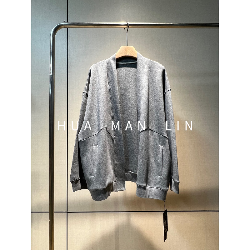 【花滿林】‘休闲时代’V领拼接无扣简约百搭外套245421