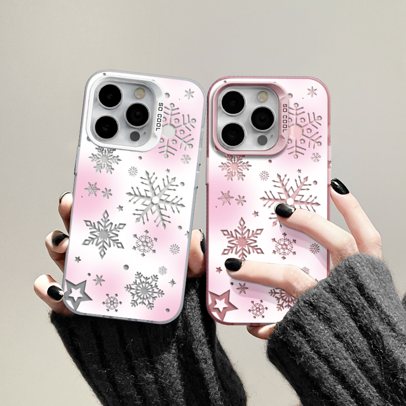 适用苹果15潮流iPhone14手机壳13p华为清新x荣耀nova雪花mate简约