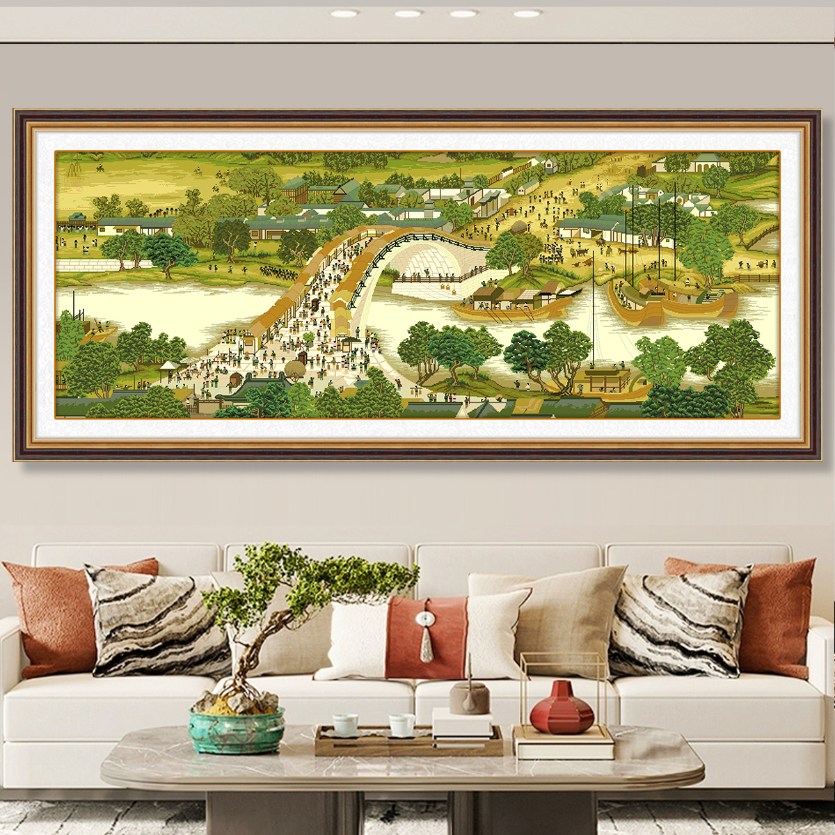 芊虹秀清明上河图十字绣2025新款客厅大幅名画高端手工绣刺绣2米