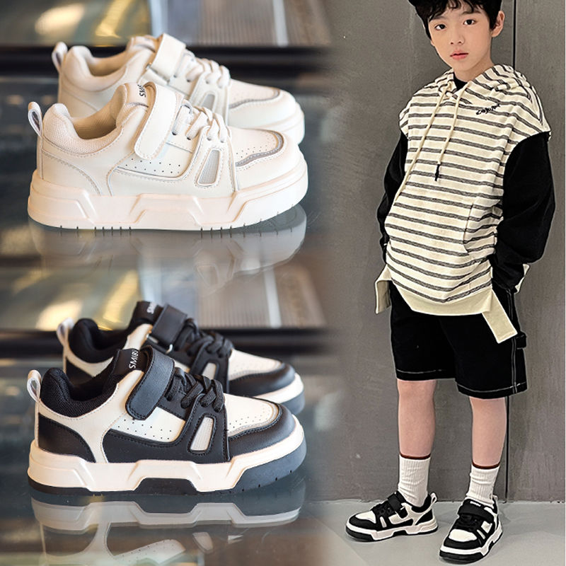 巴拉儿童鞋2023春秋季新款男童小白鞋女童透气板鞋中大童运动鞋宝