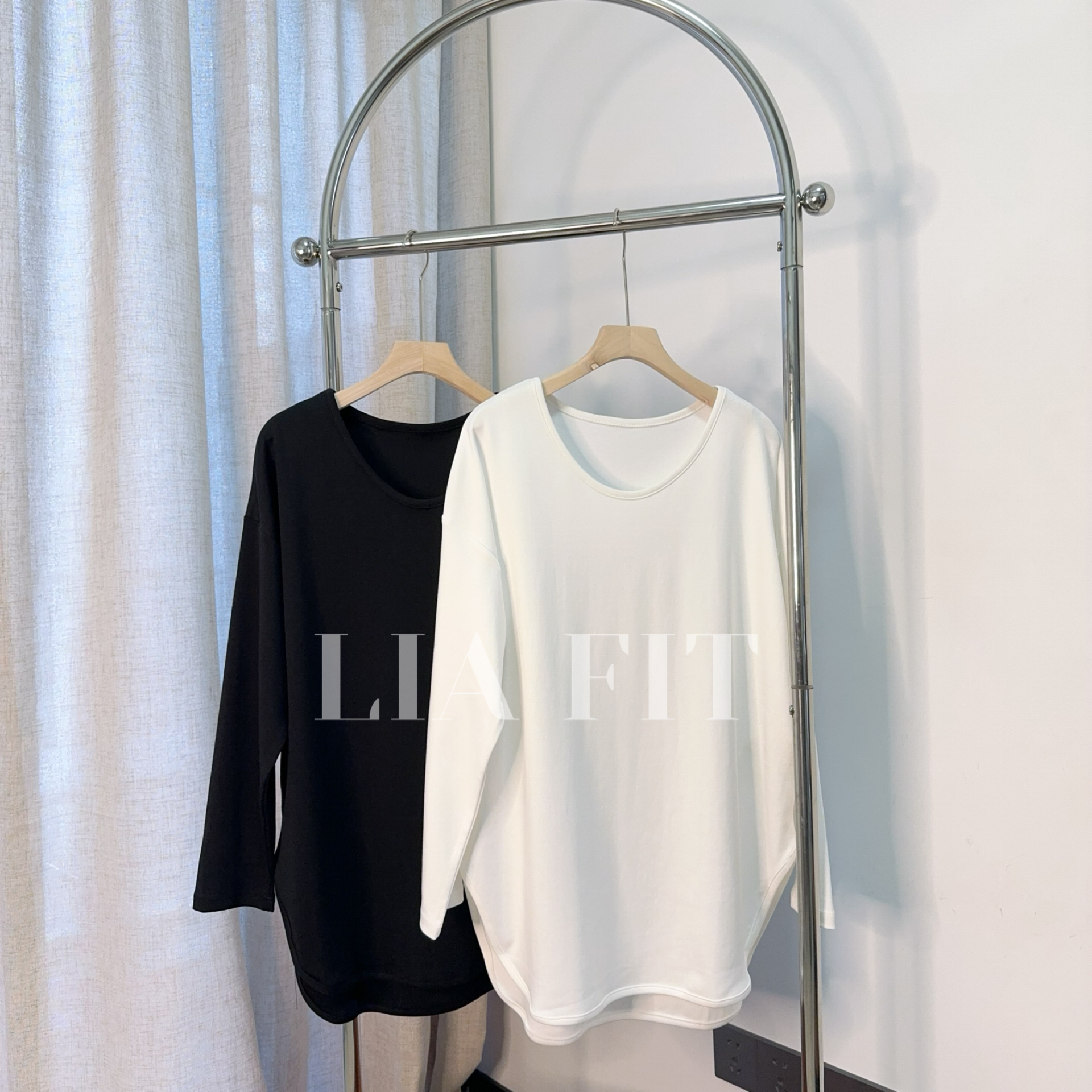 【LIA FIT】韩版休闲秋冬基本宽松打底长袖T简约