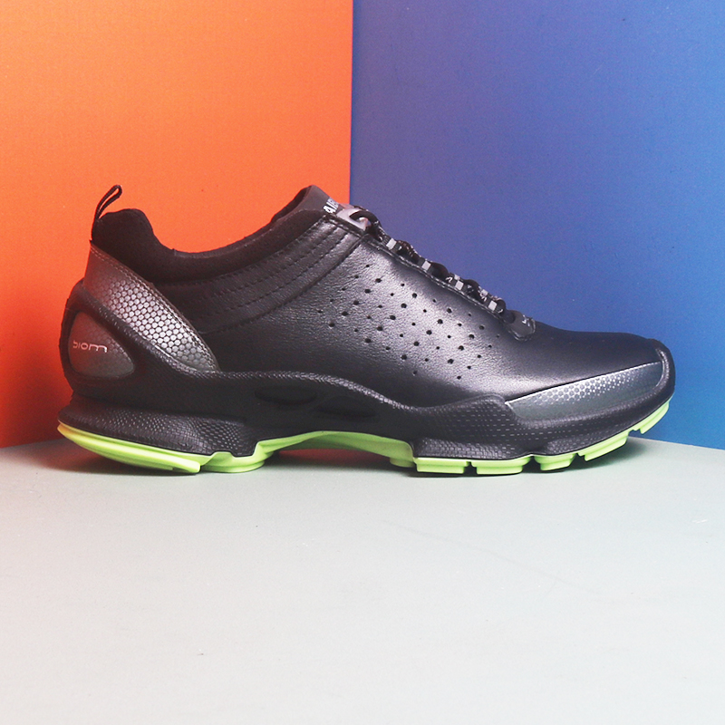 AIBUNEW男鞋头层牛皮时尚黑色透气运动鞋经典耐磨舒适跑步健步鞋