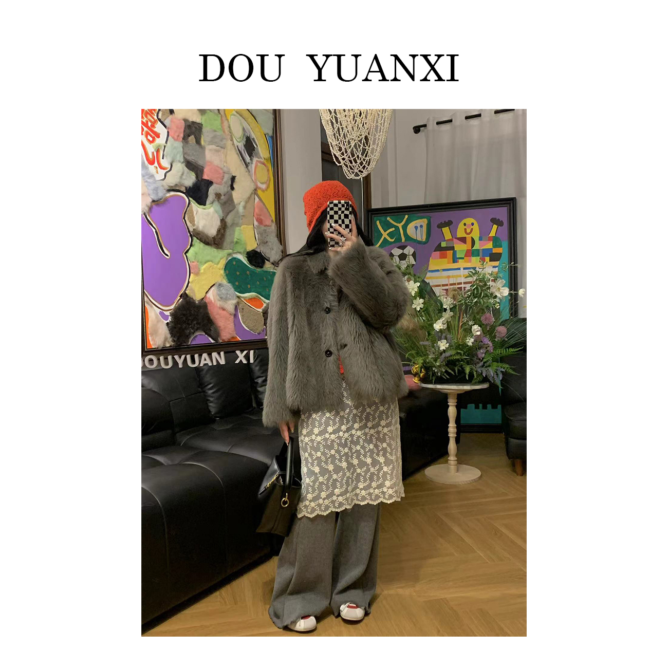 窦元囍【饼干托卡】托斯卡纳羊皮毛一体ins氛围感显瘦翻领女装外套