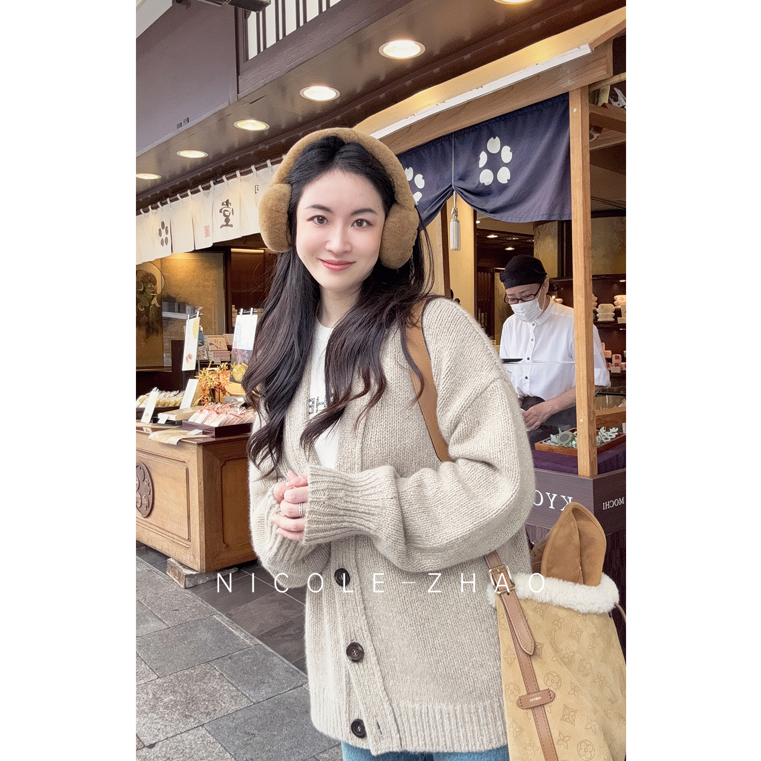 4NWK002【贵姐NICOLE】秘鲁进口纱线设计师高端长袖针织开衫