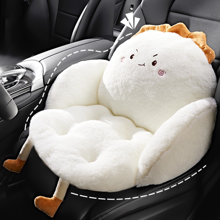 表情汽车坐垫冬季毛绒可爱女生车内座垫四季通用冬天绒毛车座椅垫