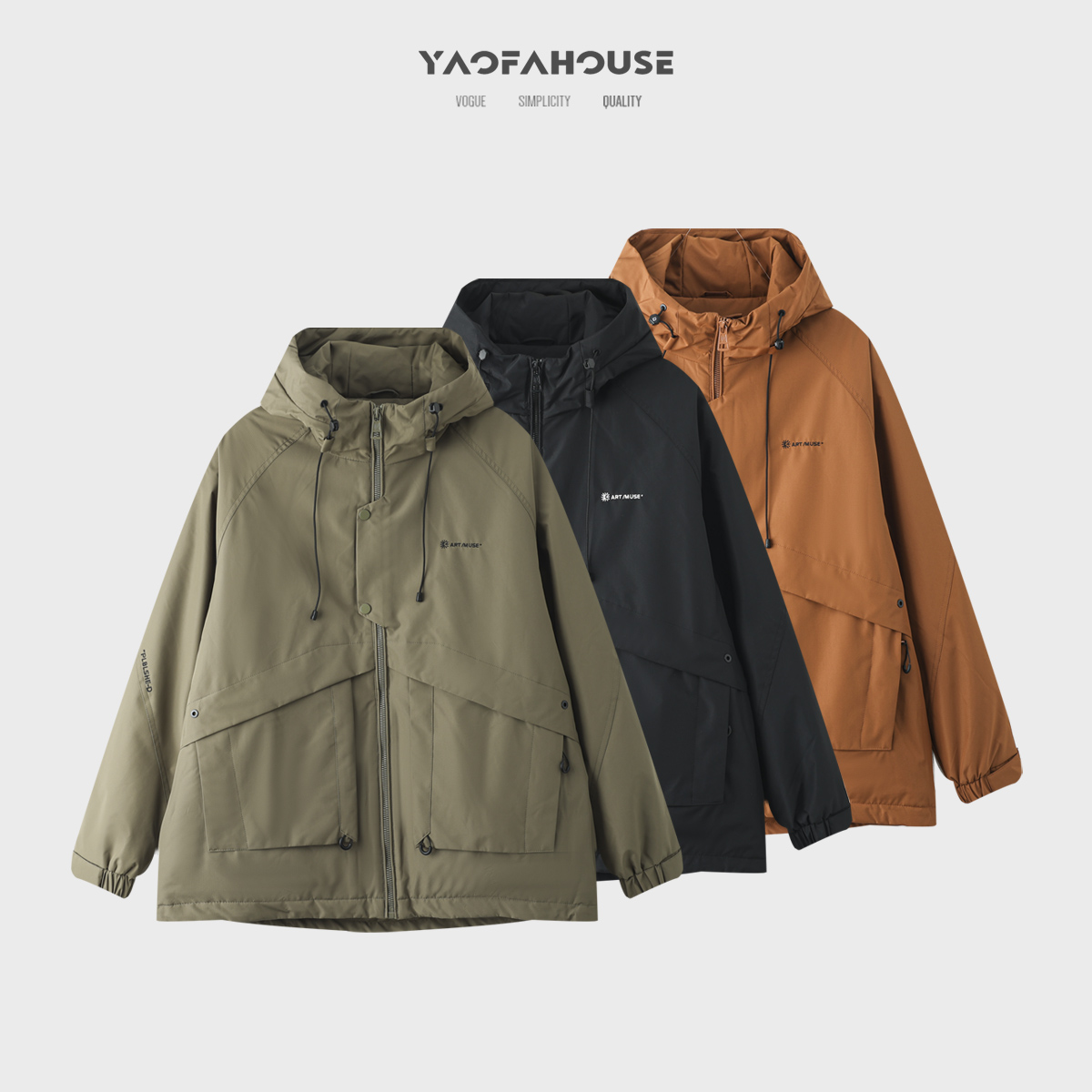 【先锋山系情侣款棉衣】遥发服装冬季冲锋衣外套男休闲宽松夹克M8