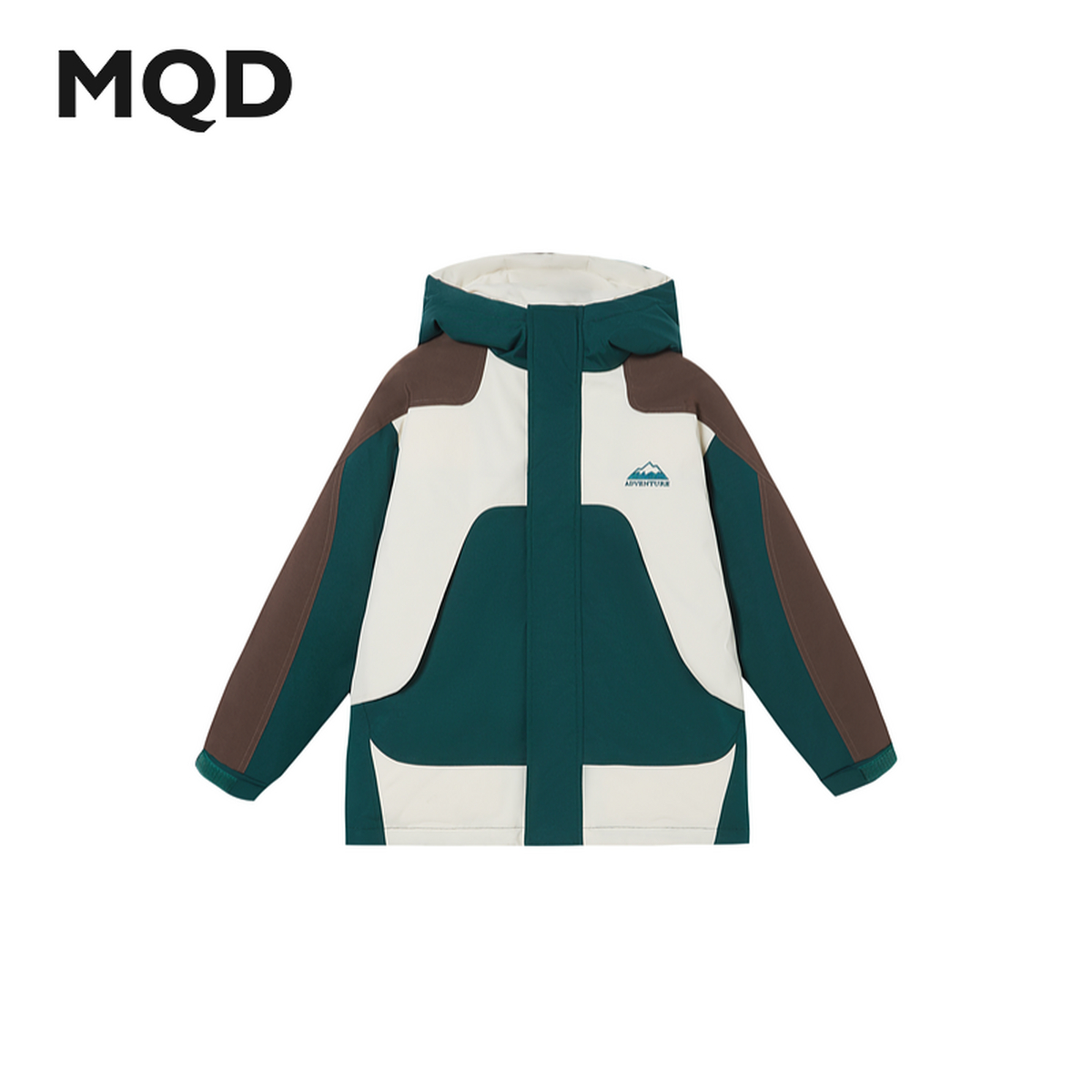 MQD童装24冬季新品户外工装风加厚保暖撞色连帽羽绒服DC4411311