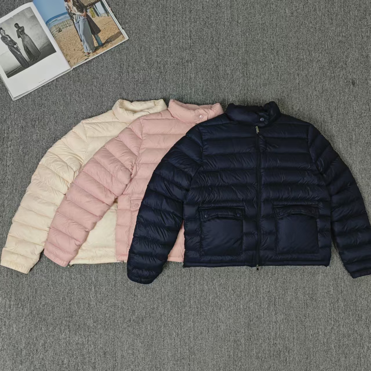 83904余小鱼 三色立领口袋经典冬季保暖拉链短款时尚羽绒服女装