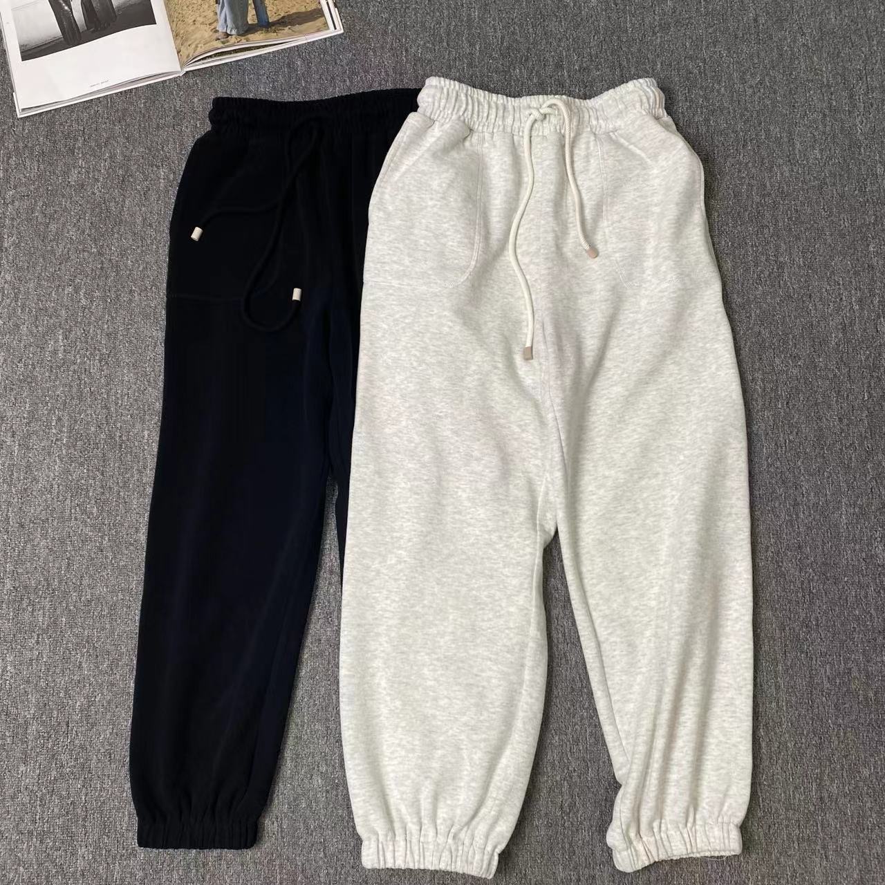 12868余小鱼 【返场系列】两色束脚松紧腰抽绳韩系百搭休闲卫裤女装