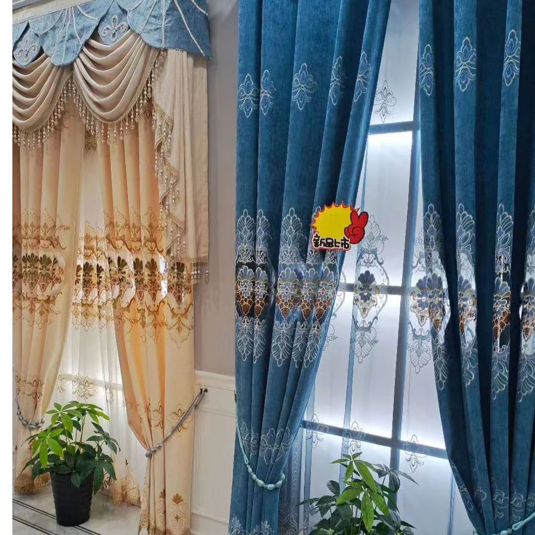 浙江厂家直销雪尼尔绣花小镂空贴绒绣清新脱俗淡雅优雅米色生活