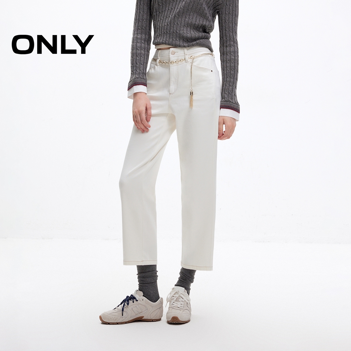 ONLY2025秋季新款时尚显瘦窄版直筒裤九分牛仔裤女|125149010