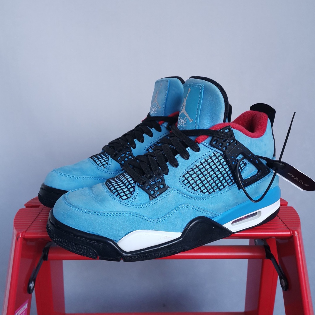 Aj4ts冰蓝40.5码原盒  鞋头星星 鞋面轻微褶皱 JJ1823 鞋
