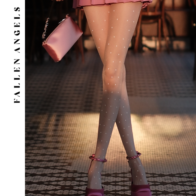 黑白色波点法式丝袜女性感0d黑丝高透丝滑玛丽珍袜夏