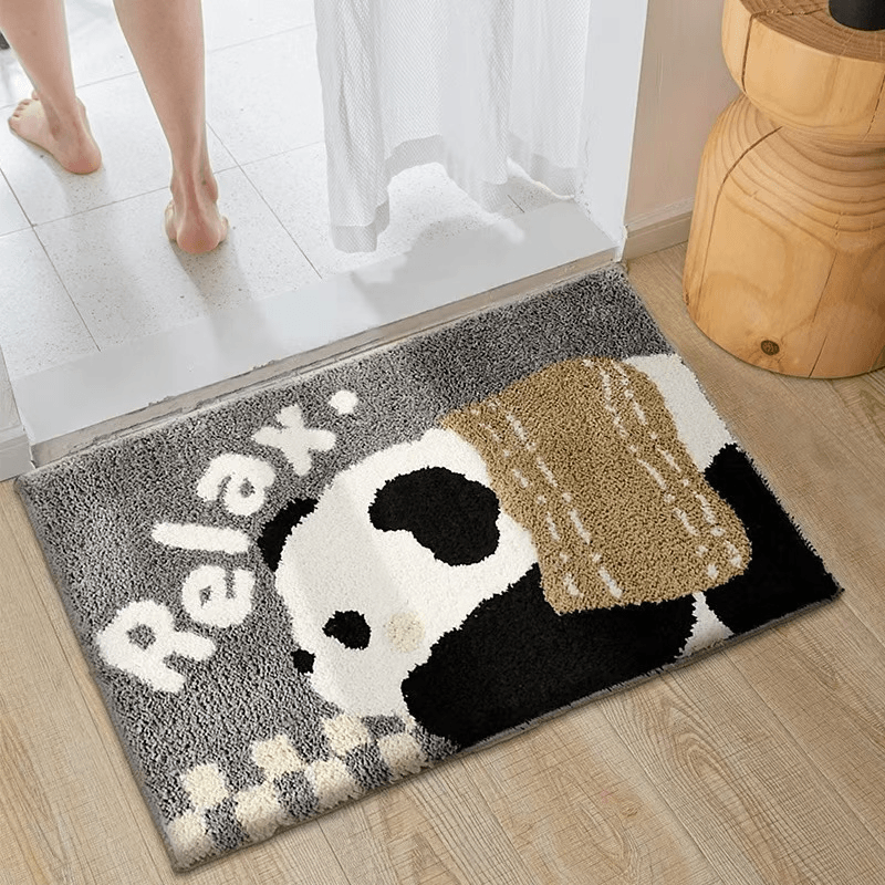 可爱卡通卧室家用熊猫地垫浴室门口吸水防滑卫生间脚垫50*80cm