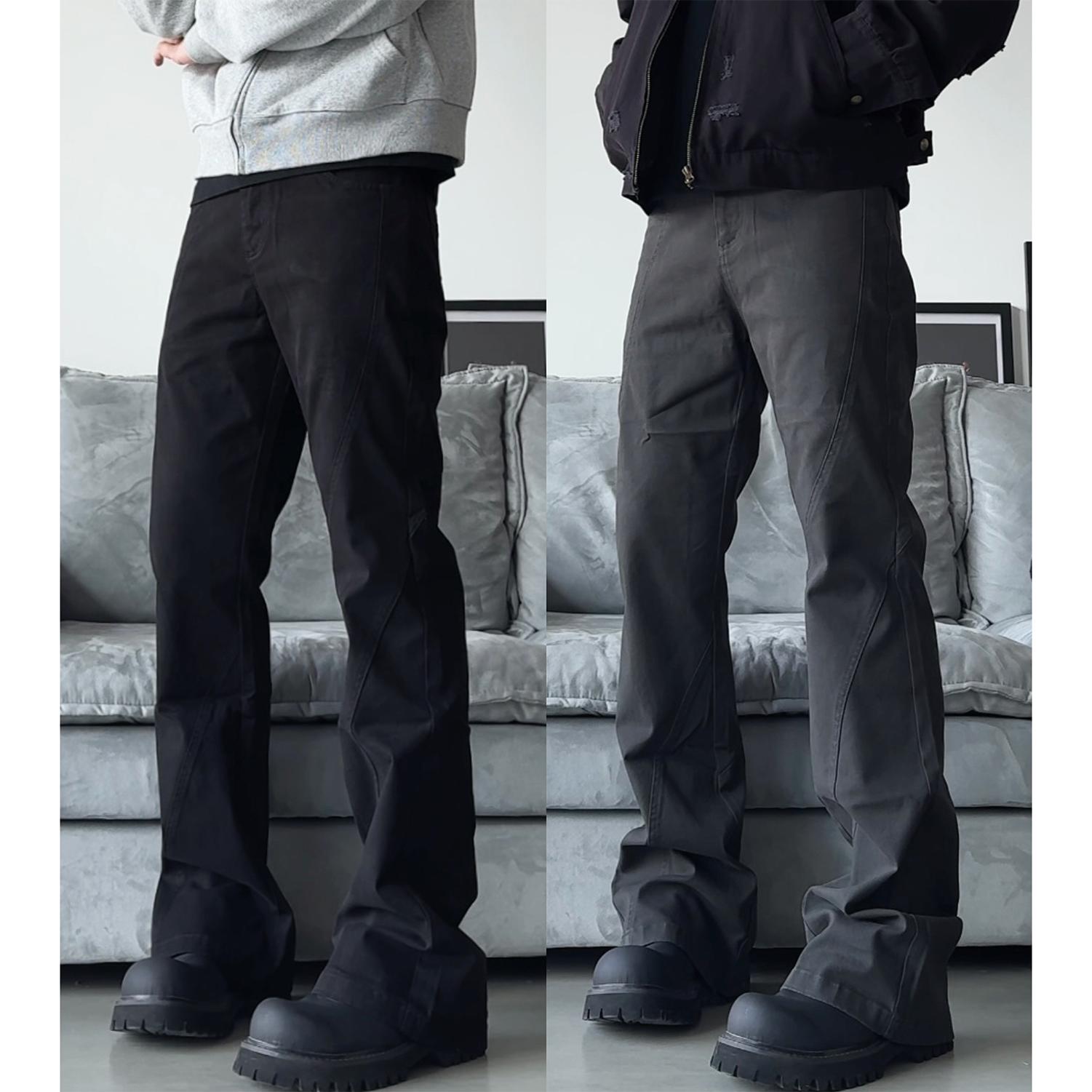 【显高微喇拼线】cleanfit美式复古显高拼线微喇男女休闲裤工装裤