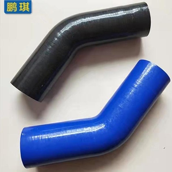 鹏琪汽车耐高温高压改装硅胶管涡轮增压进气中冷管45度弯头接驳管