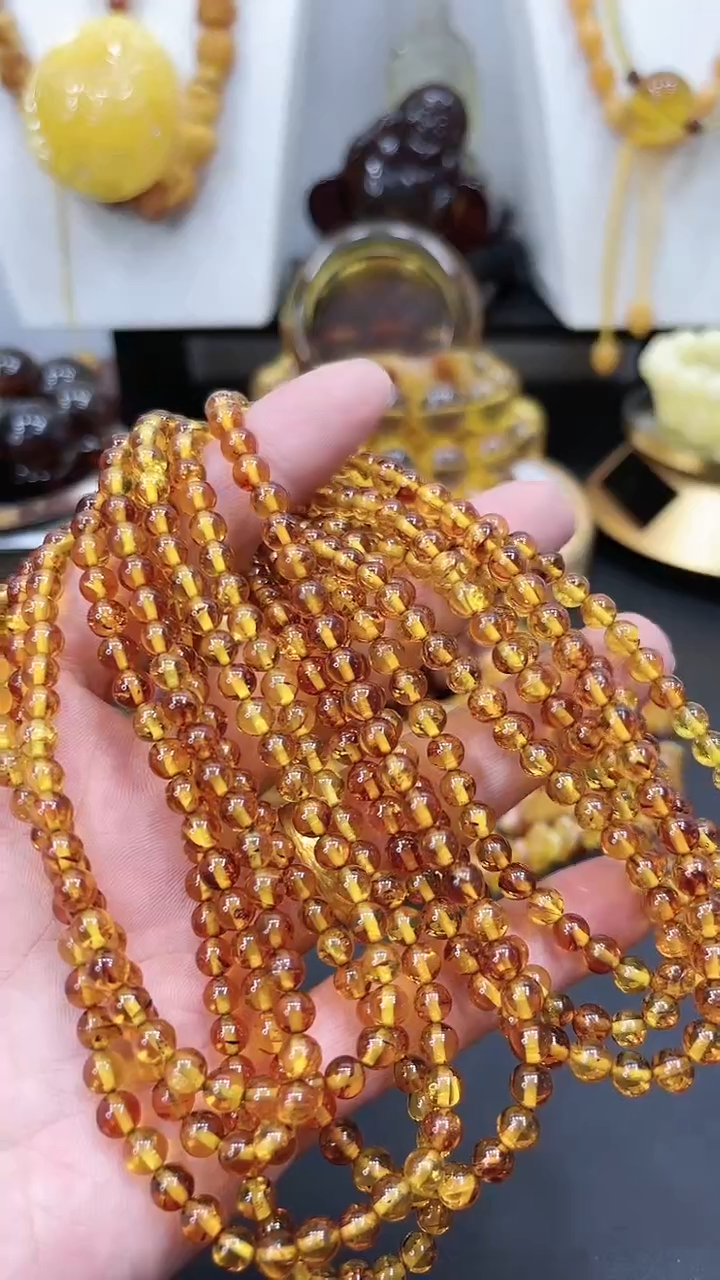 【闪购商品】琥珀裸石未镶嵌花珀项链卡5+多样性发其一