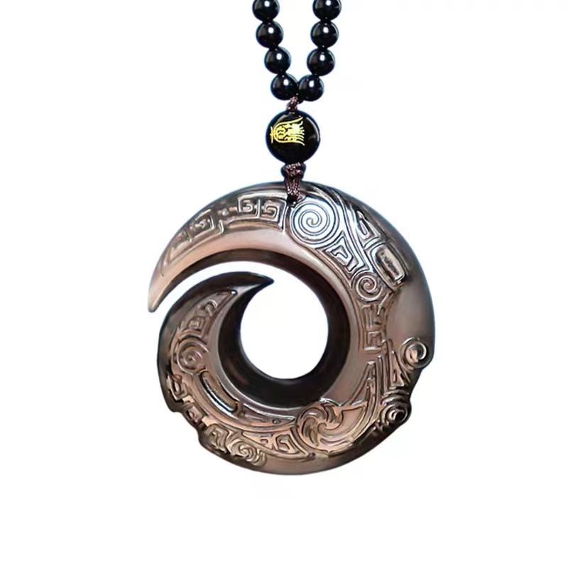 黑曜石黑曜石（时来运转）冰种黑曜石老料时尚气质款（配链）男女同款