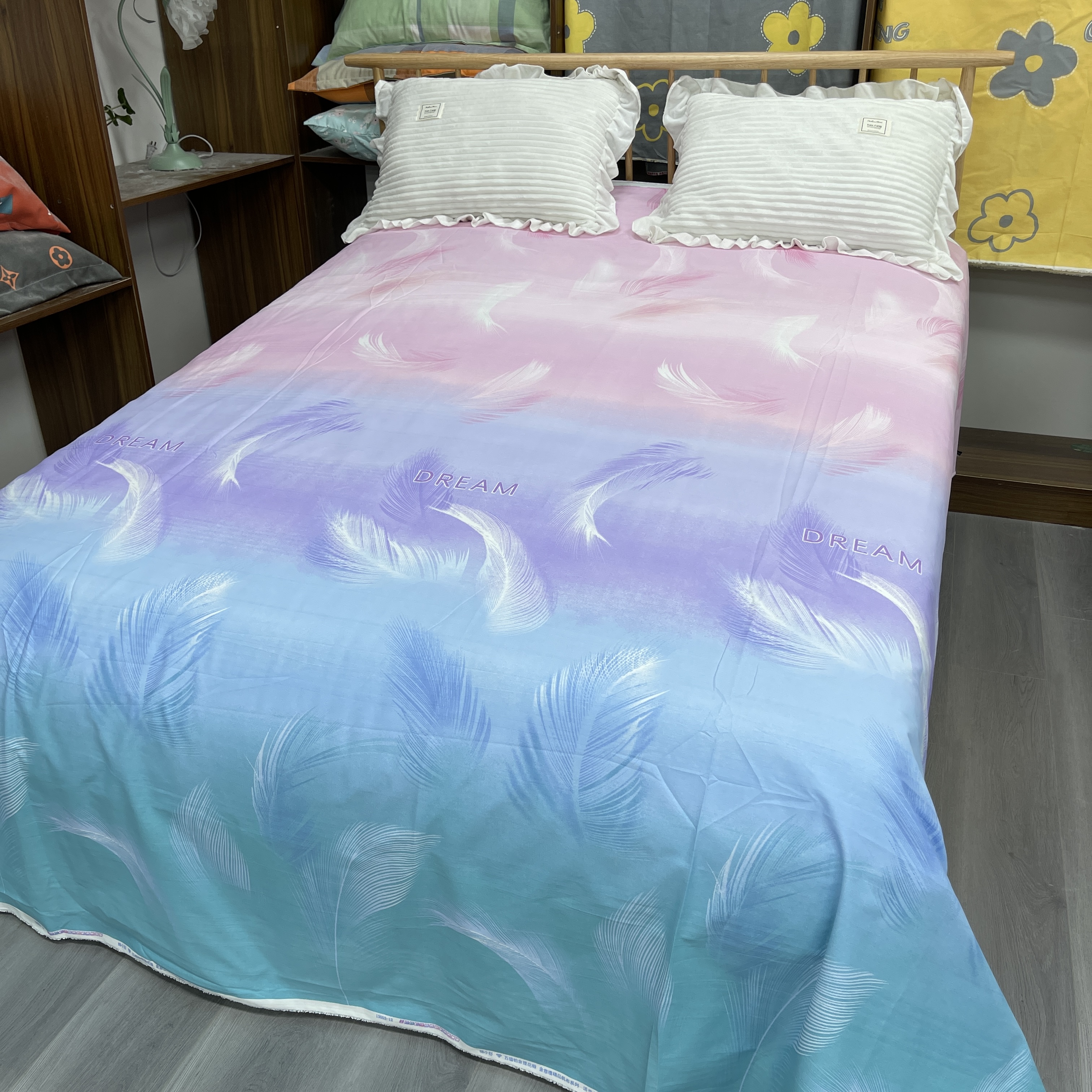 大帆布，床单 枕套 加密厚棉提花缎密实贴身透气舒适【羽梦】