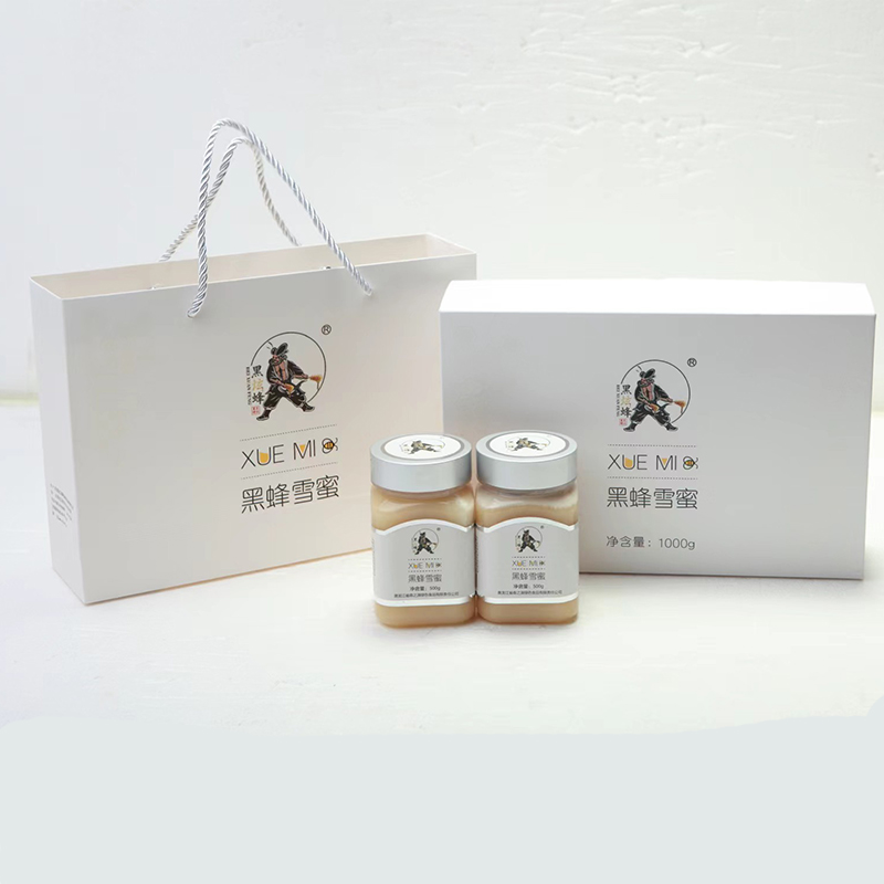 东北黑蜂雪蜜成熟椴树蜜1000克礼盒装东方红林场森之源品牌产品