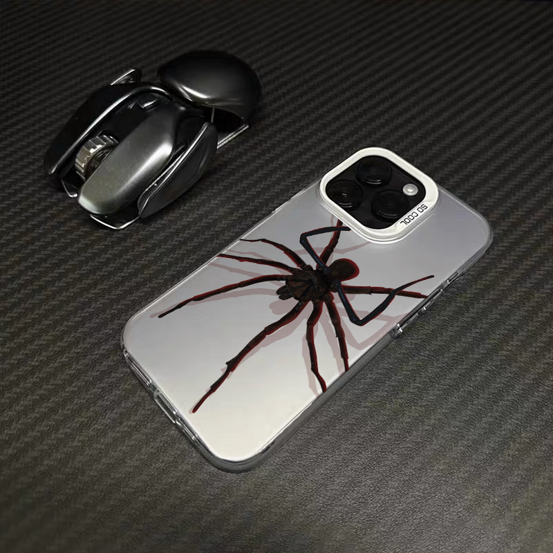 小众高级黑蜘蛛适用苹果15手机壳iPhone13/14promax新款12全包11