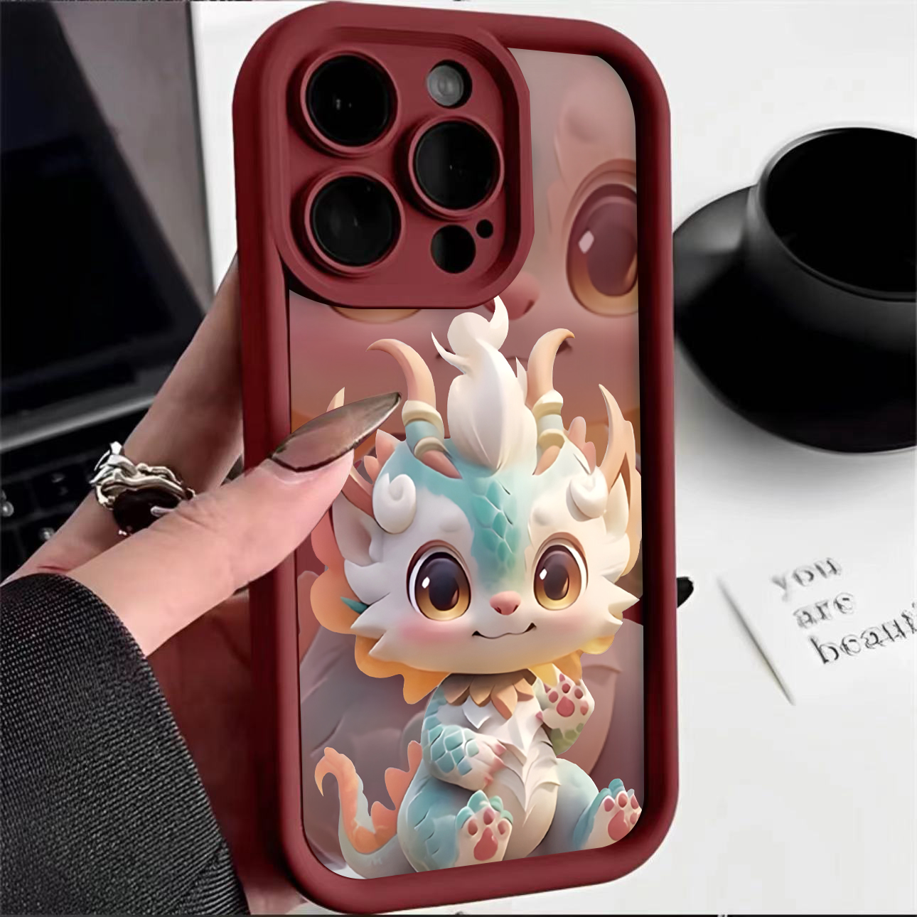可爱小青龙卡通适用iPhone15/14/13手机壳苹果小米vivo华为oppo软