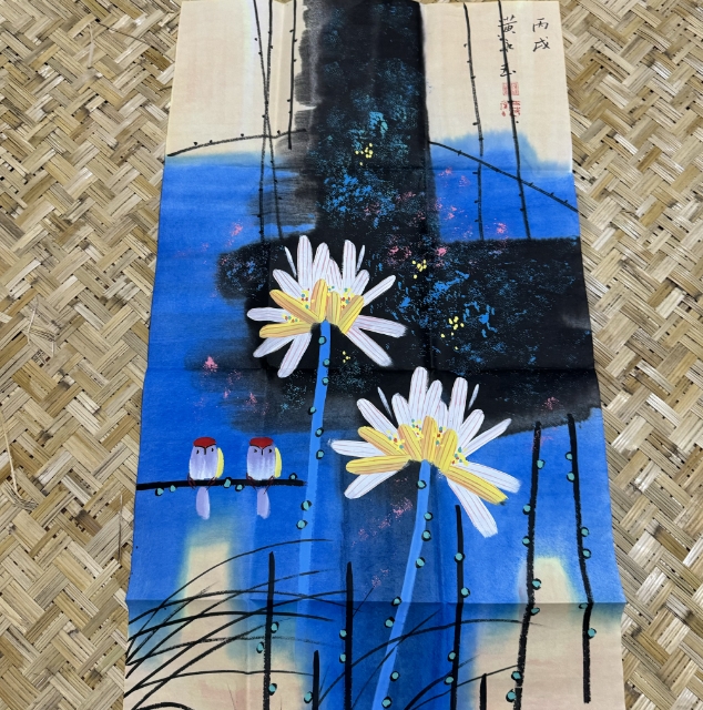 【雯叶书画院】永玉《蓝荷花》画芯