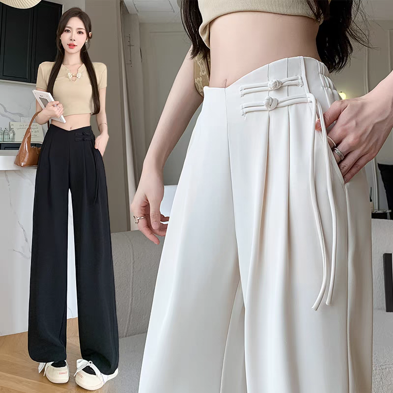 国风西装裤拖地直筒阔腿裤