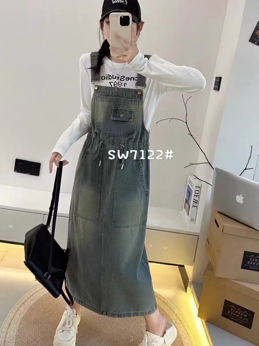 时尚百搭减龄春夏背带裙牛仔裙