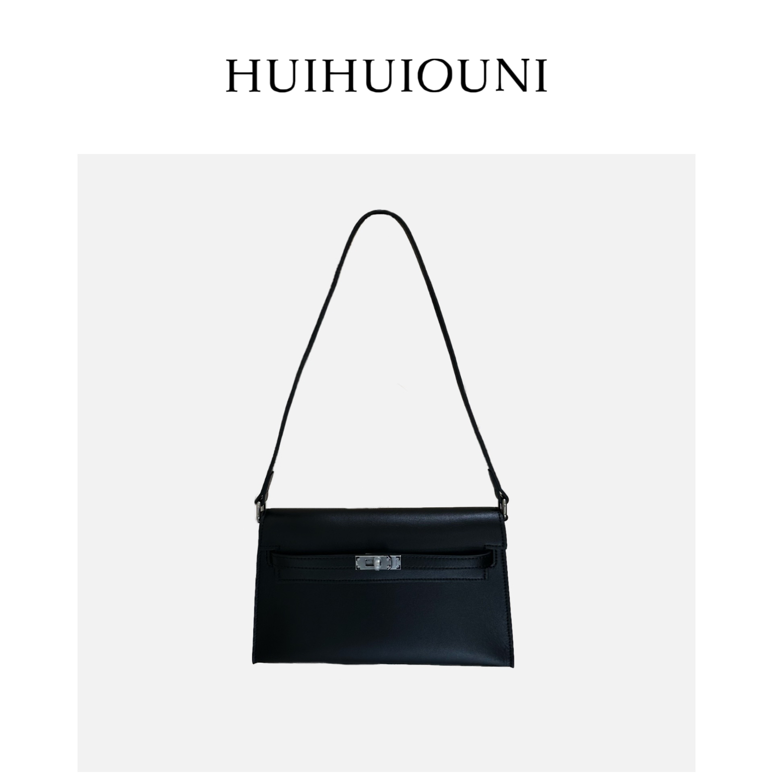 慧慧欧尼 Designer时尚百搭经典通勤单肩包（黑-咖）