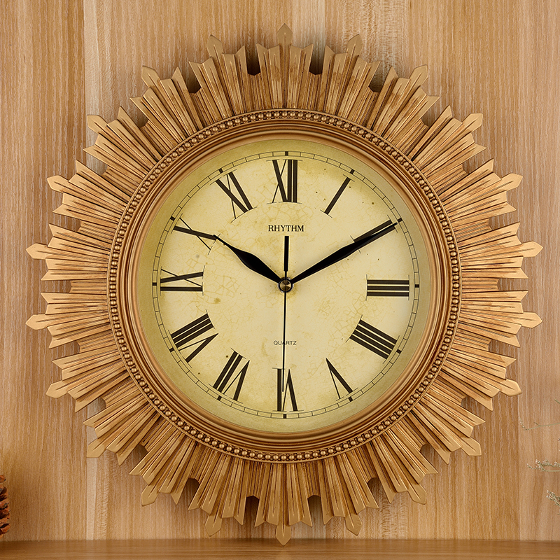 丽声客厅卧室钟表欧式美式简约创意时尚复古挂墙石英时钟装饰挂钟