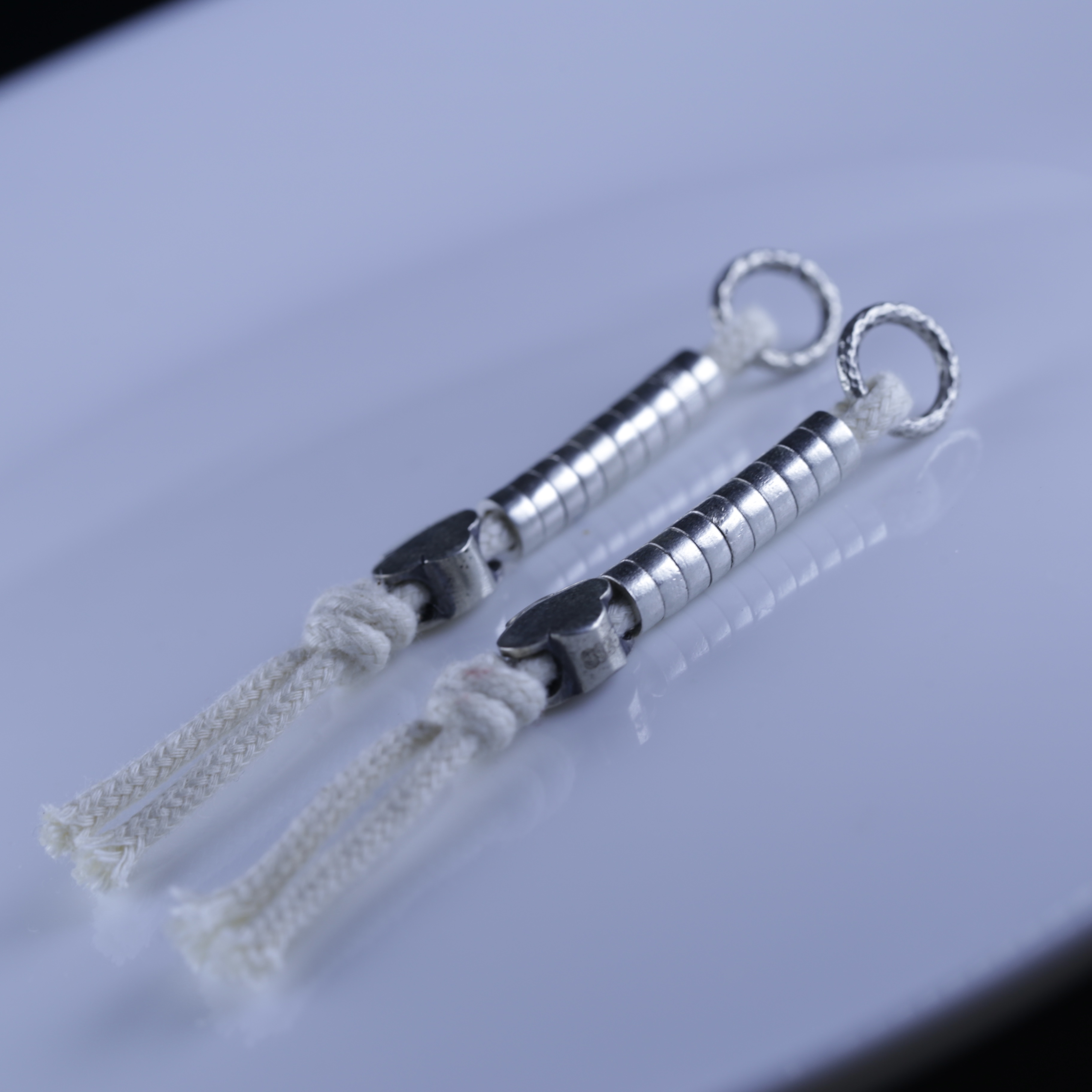 925银银制品 【不凡】藏风民族风百搭纯手工S925银计数器一对5mm
