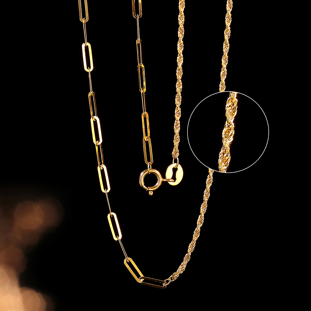 【柴柴专属】18k麻花+卡链AB项链 45cm 百搭时尚简约