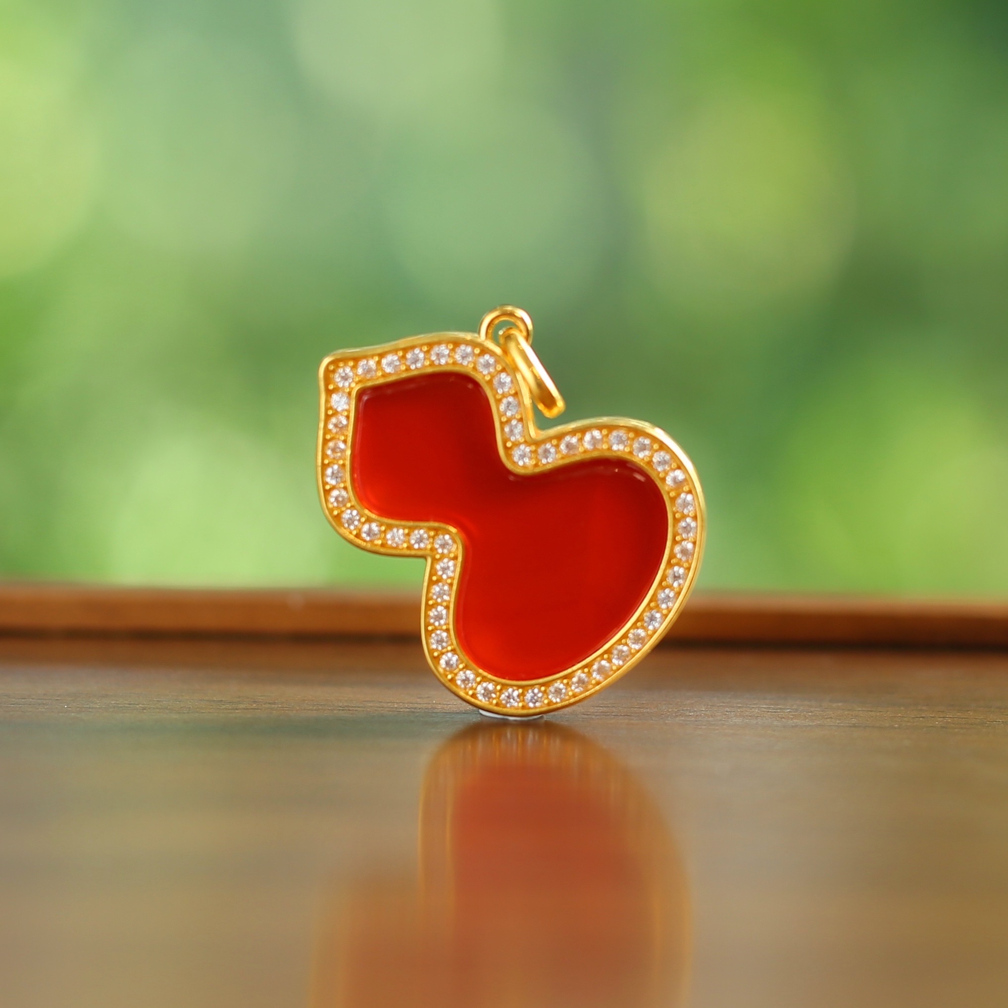 【周周专属】18k金红玛瑙大版葫芦吊坠