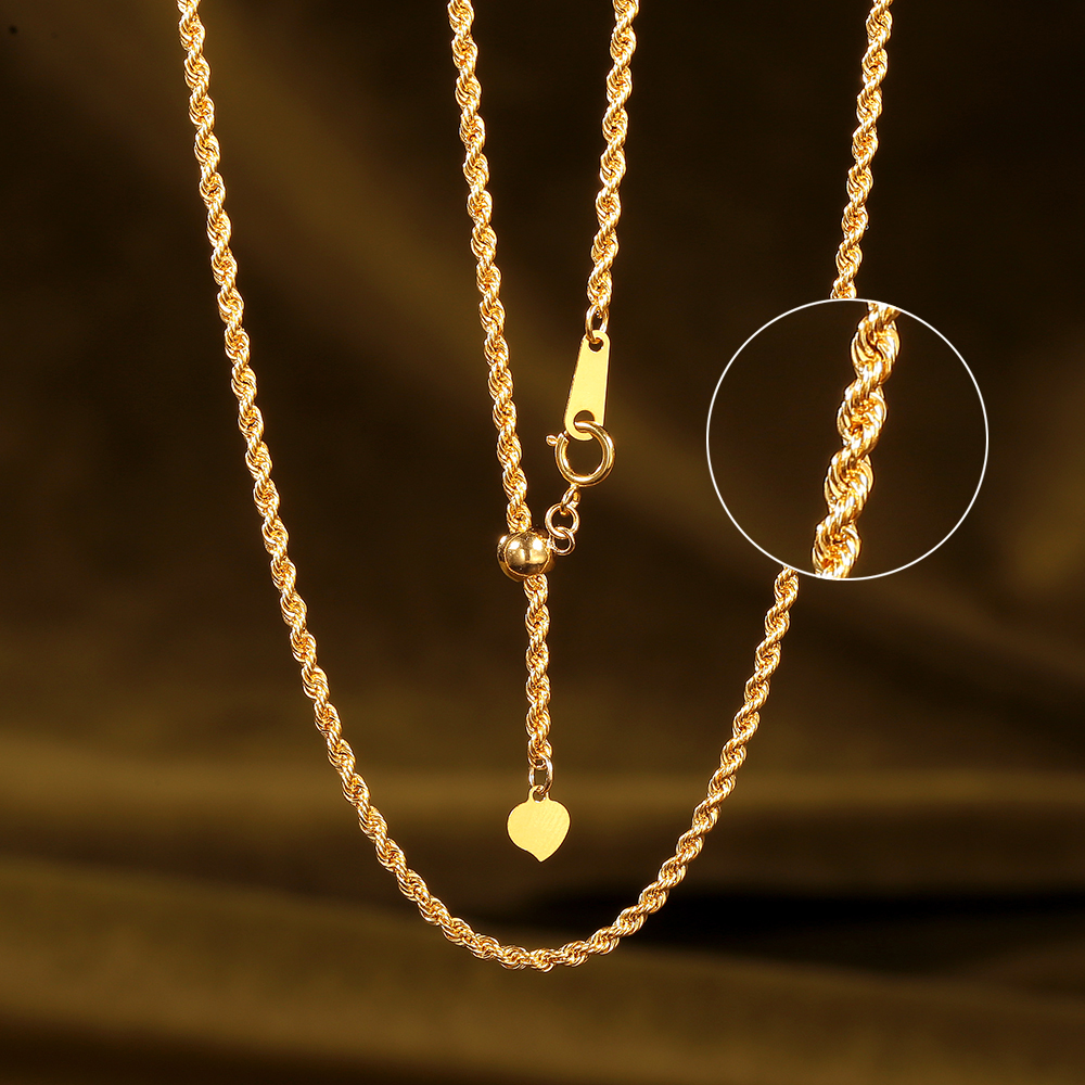 【柴柴专属】18k金经典麻花百搭抽拉链  60CM 可调节 五金女孩