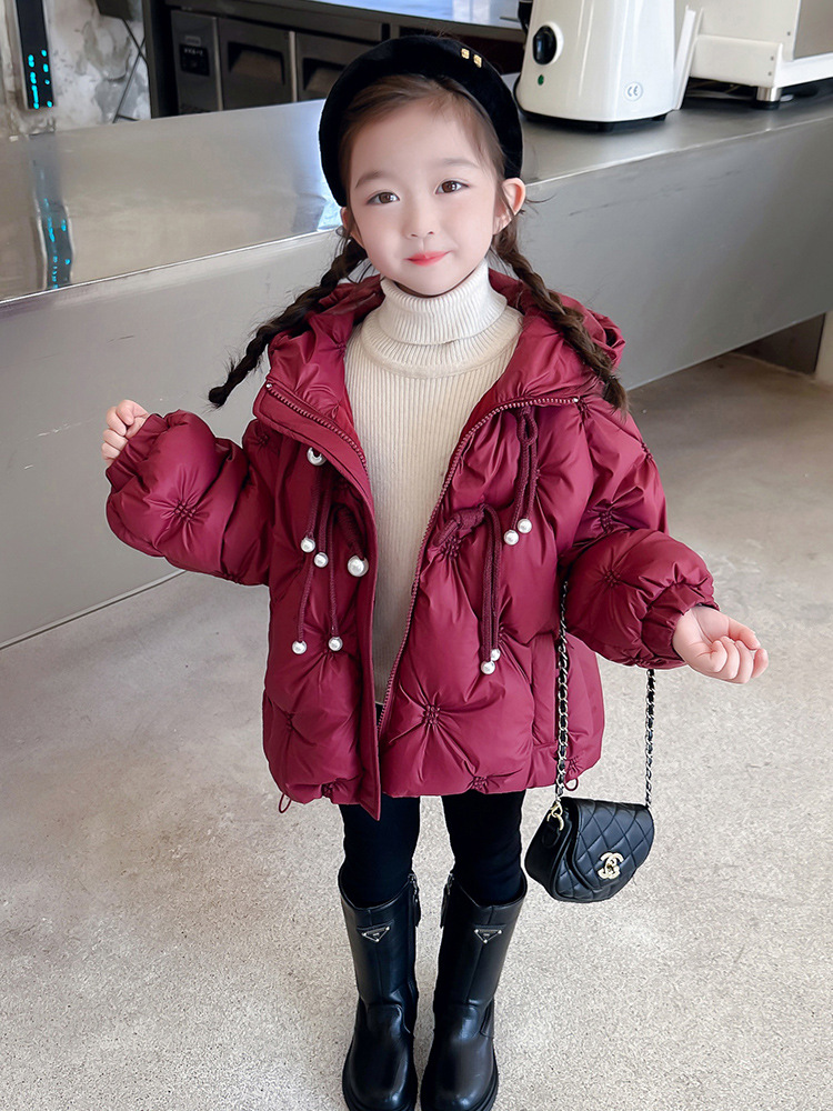 女宝宝羽绒服洋气白鸭绒加厚2023新款冬季女宝宝保暖外套冬装小童